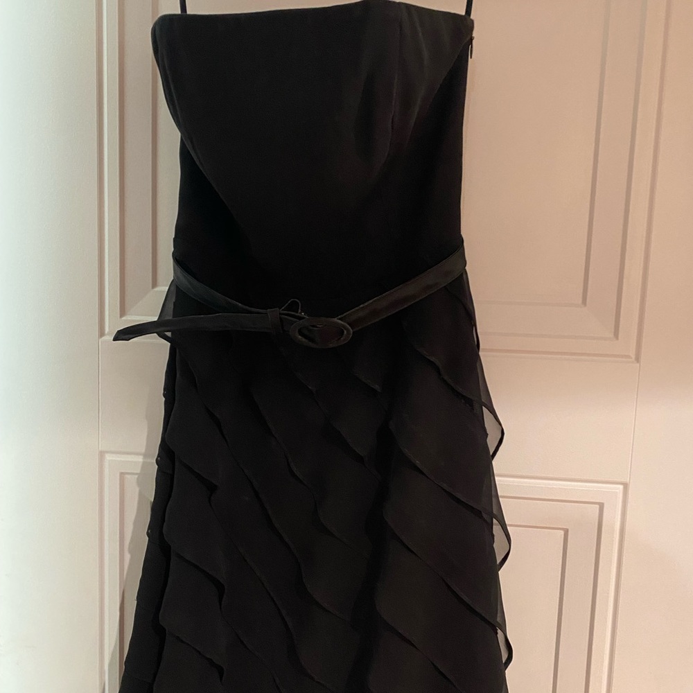 Black strapless cocktail dress from White House Black market